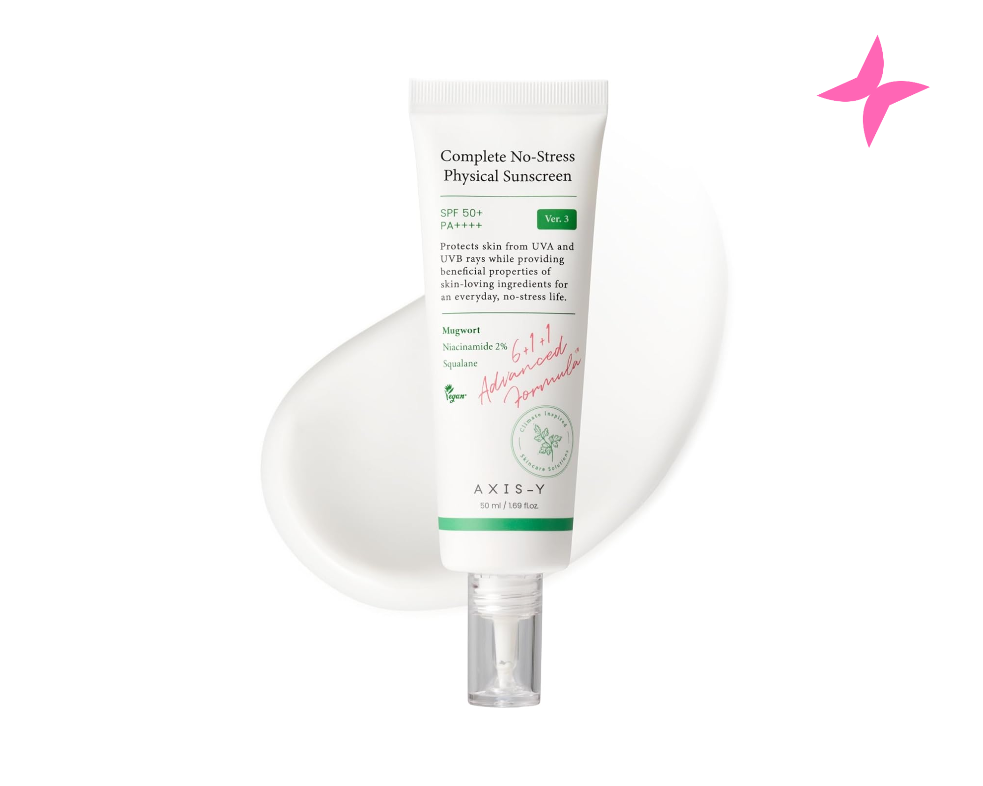 AXIS-Y Complete No-Stress Physical Sunscreen SPF50+ / მინერალური მზისგან დამცავი  SPF50+