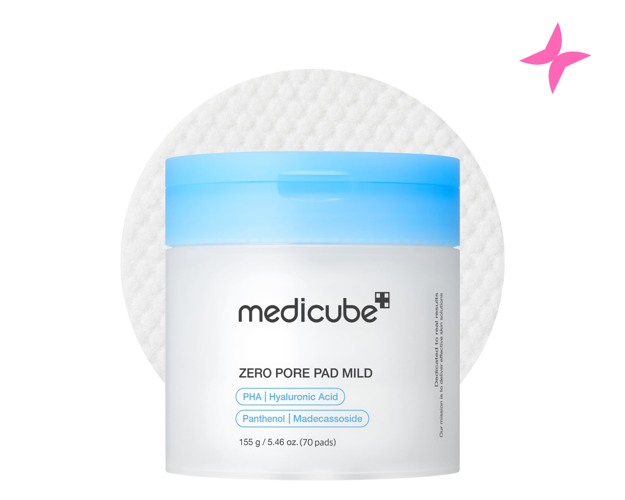 MEDICUBE Zero Pore Madecassoside Pads Mild | პადები ფორების ხილვადობის შესამცირებლად  (70pad)